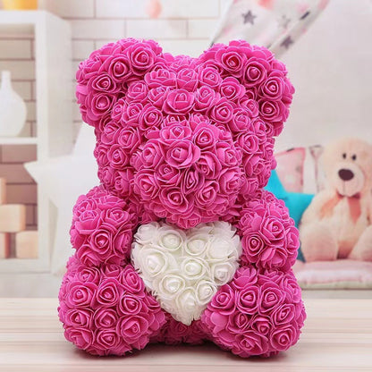 Artificial Rose Teddy Bear