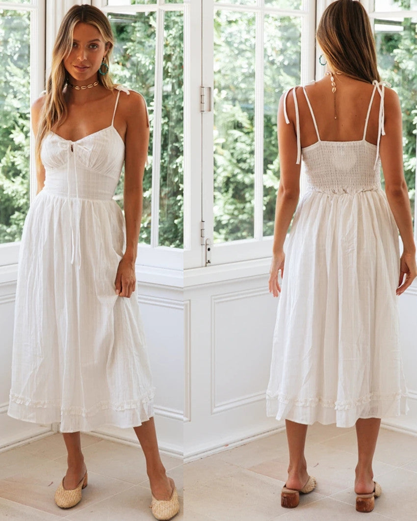 V-neck Summer Cotton Dress