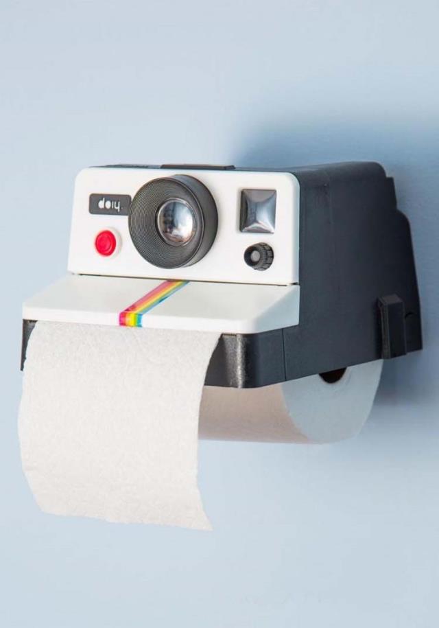 Plastic camera shaped toilet paper roll holder, storage box, lid, home decoration