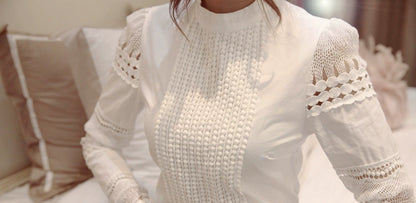Elegant Long Sleeve Lace Shirt